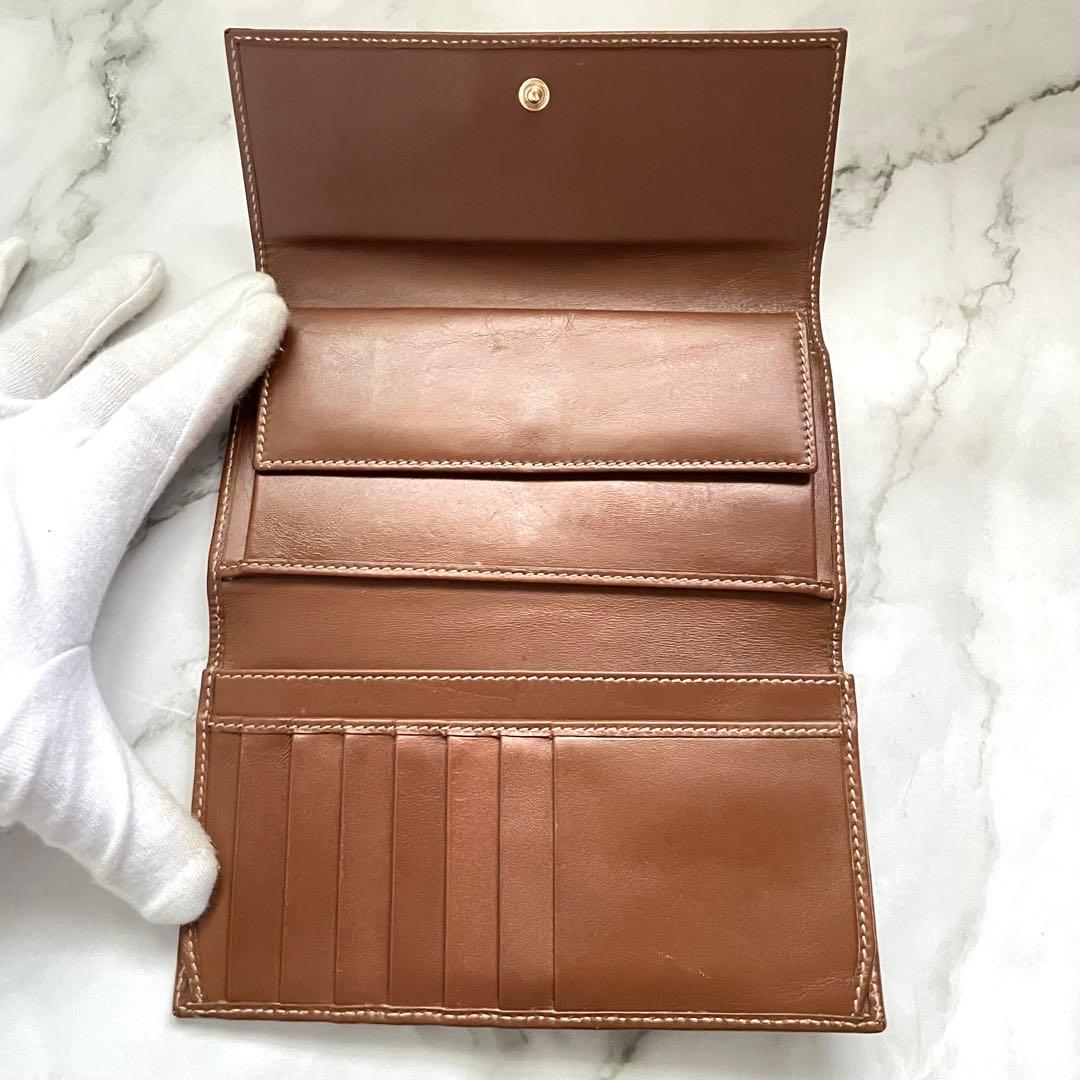 GUCCI グッチ フラップ 長財布　PVC　3つ折り財布 美品　0122-⑤