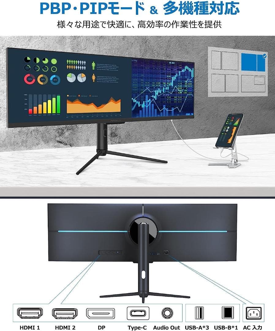 Innocn 43.8インチ モニター ウルトラワイド pc モニター