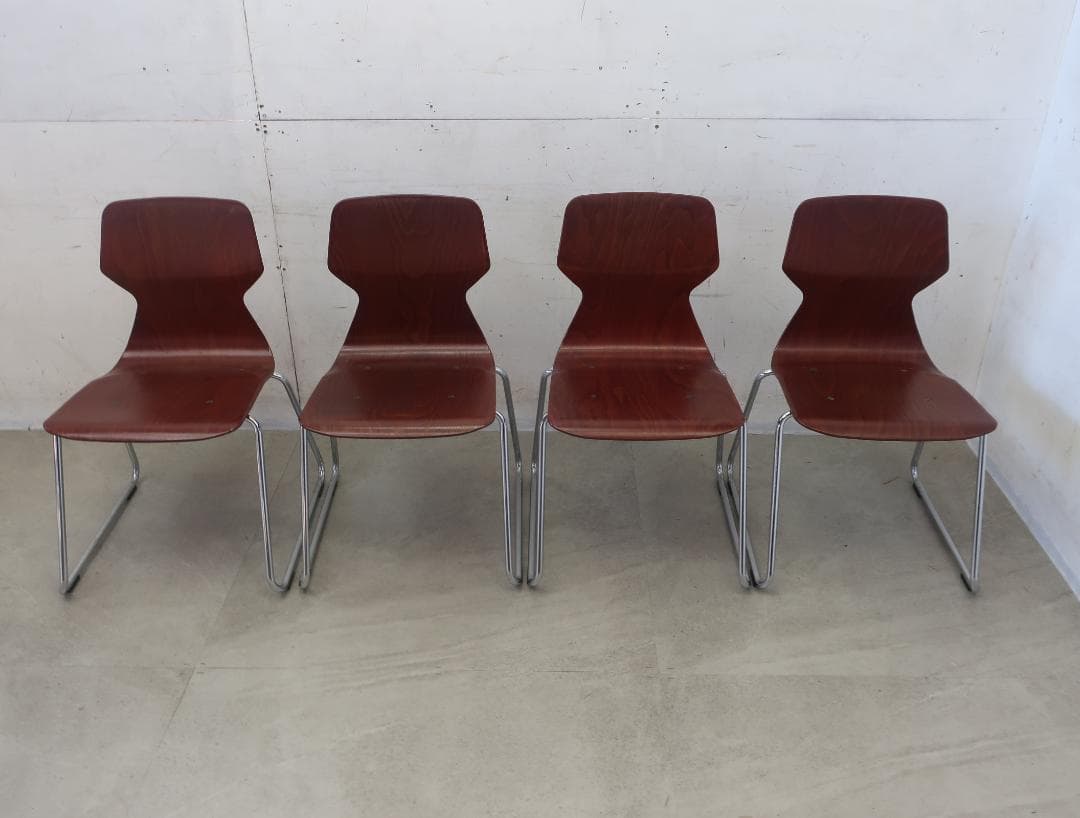 美品■コクヨ■ドイツ■カラーサ社■プライウッド■ダイニングチェア■4脚セット