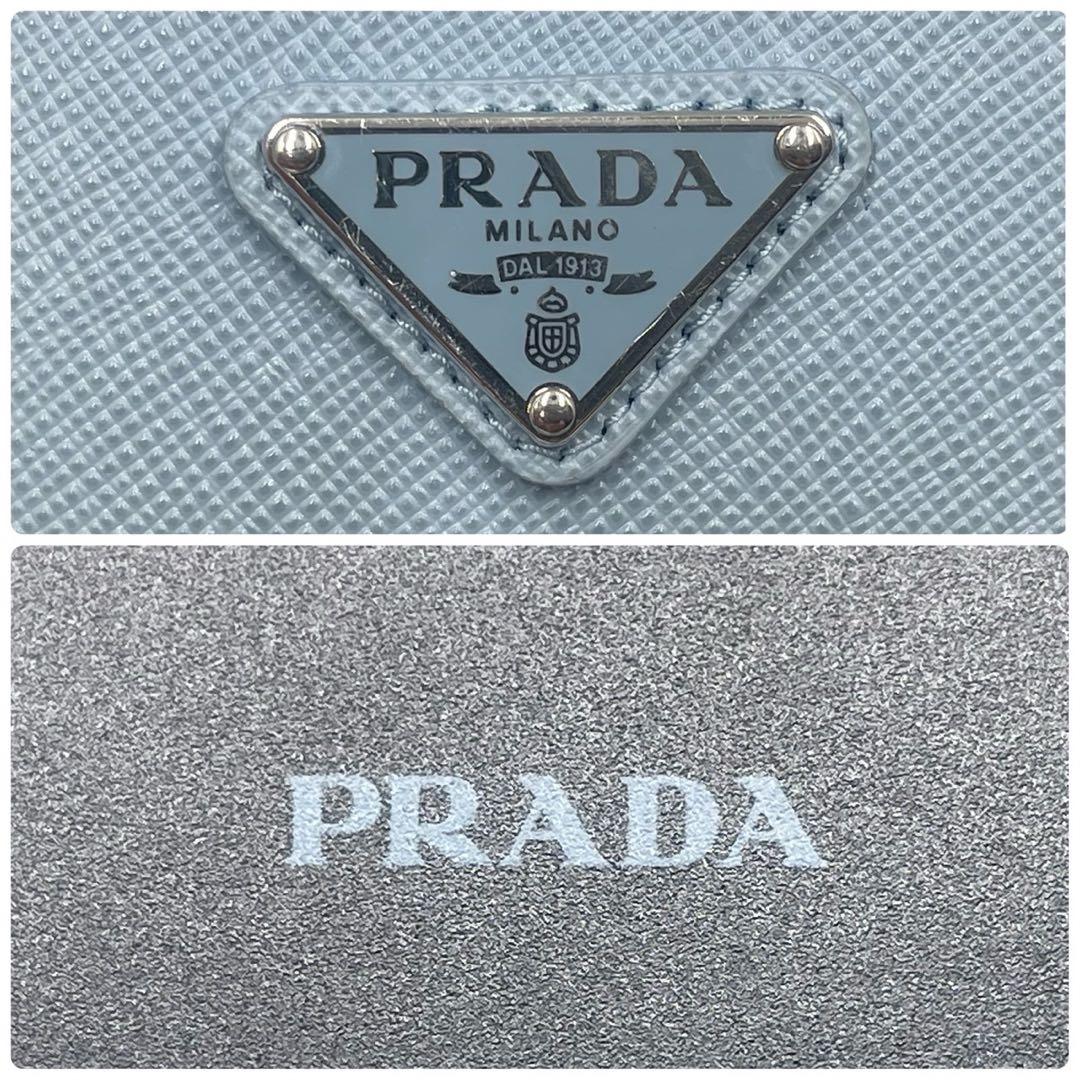 美品付属完備IC搭載✨プラダ iPhone14/15plus 三角 サフィアーノ