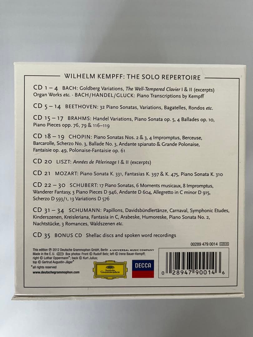 ヴィルヘルム・ケンプ CDボックスセット 全35枚