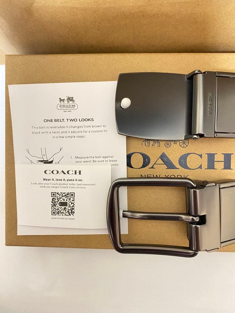 COACH コーチ　メンズベルト回転バックル2個