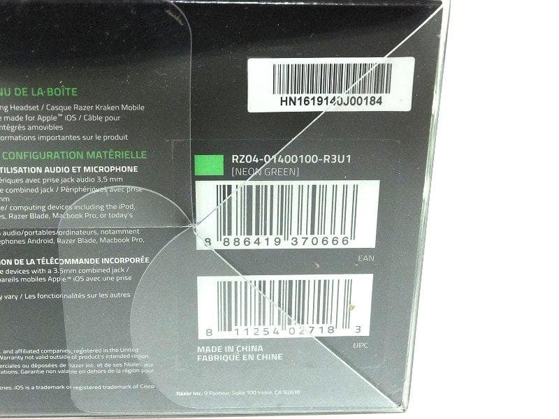 Razer Kraken モバイルヘッドフォン (ネオングリーン)