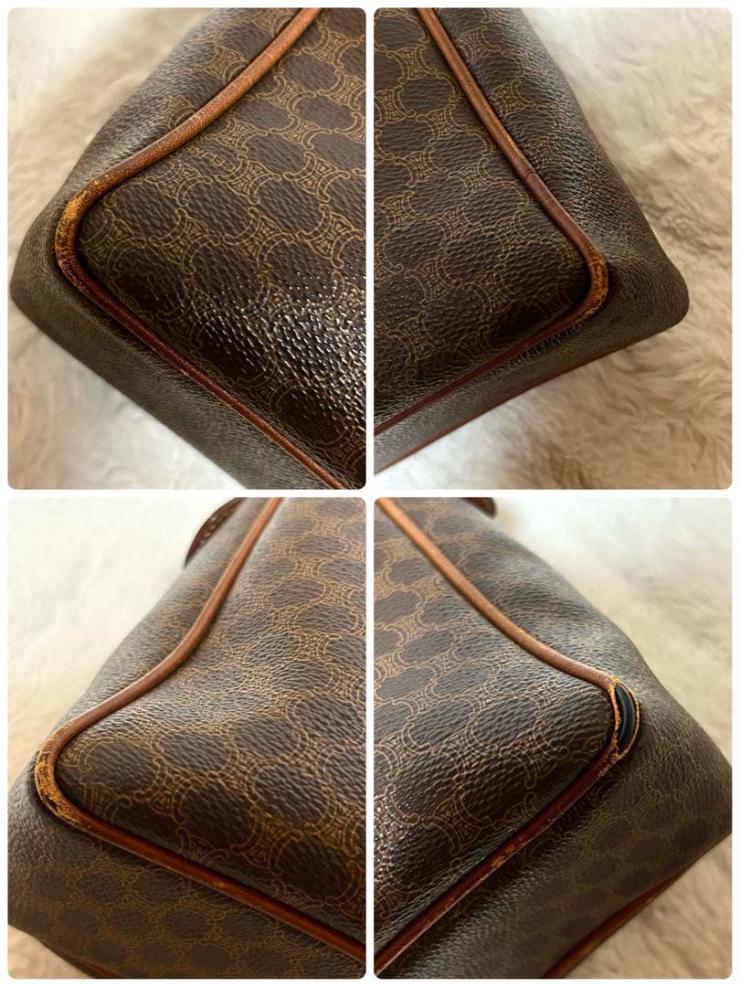 CELINE オールドセリーヌ マカダム柄 ブリーフケース ビジネスバッグ 茶色