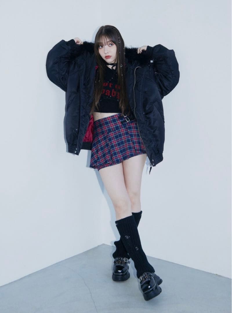 完売 jouetie ルーズ N-2B ブルゾン ファーフード付き M ナイロン