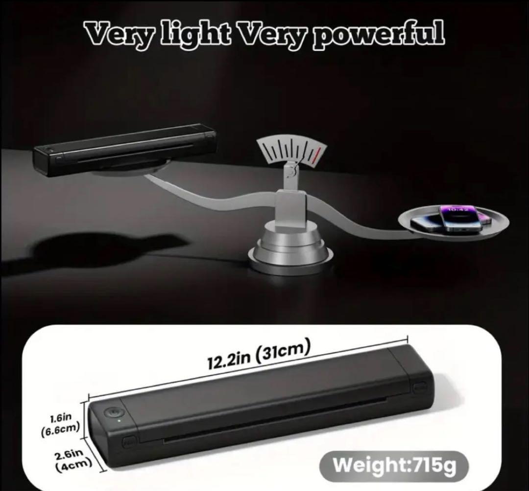 【Pmo M08F】A4 モバイルプリンターワイヤレス 用紙100枚付き