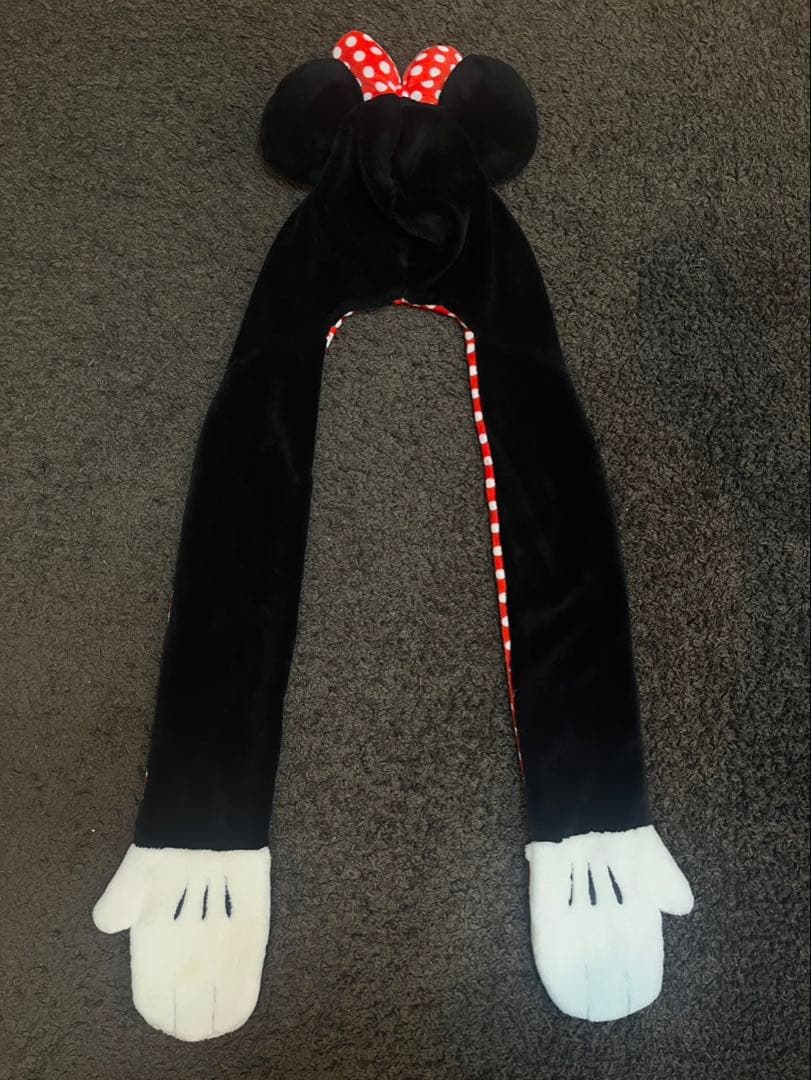 ミニー　ディズニー　マフラーキャップ