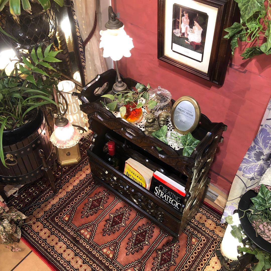 もっち 70’s ヴィンテージ 職人技アンティーク　ラック　サイドテーブル