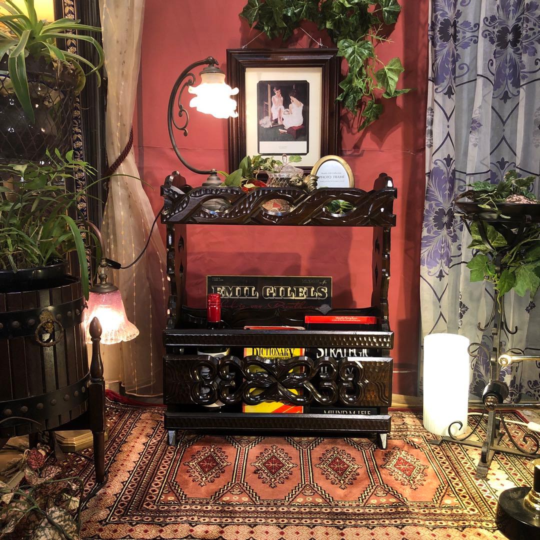 もっち 70’s ヴィンテージ 職人技アンティーク　ラック　サイドテーブル