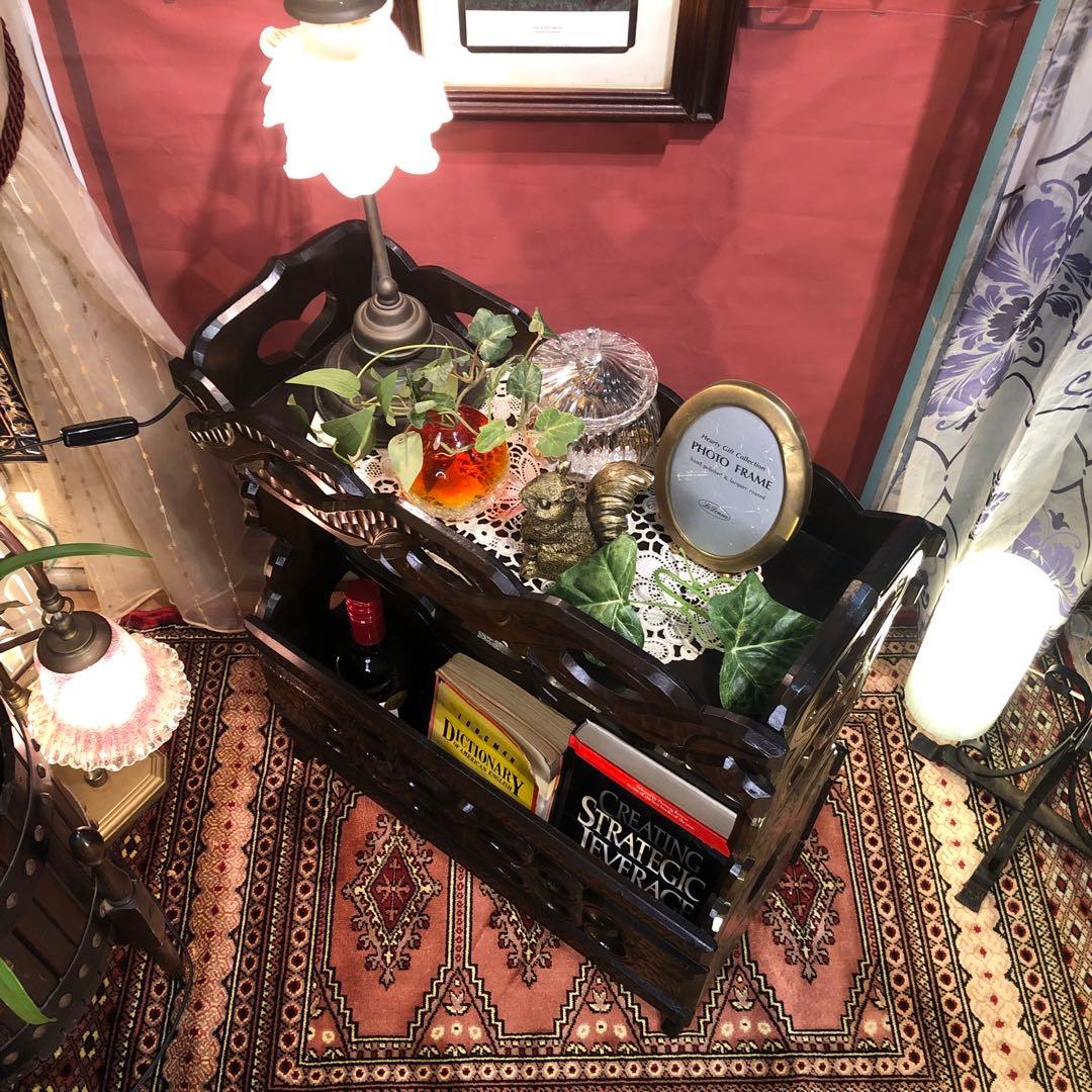 もっち 70’s ヴィンテージ 職人技アンティーク　ラック　サイドテーブル