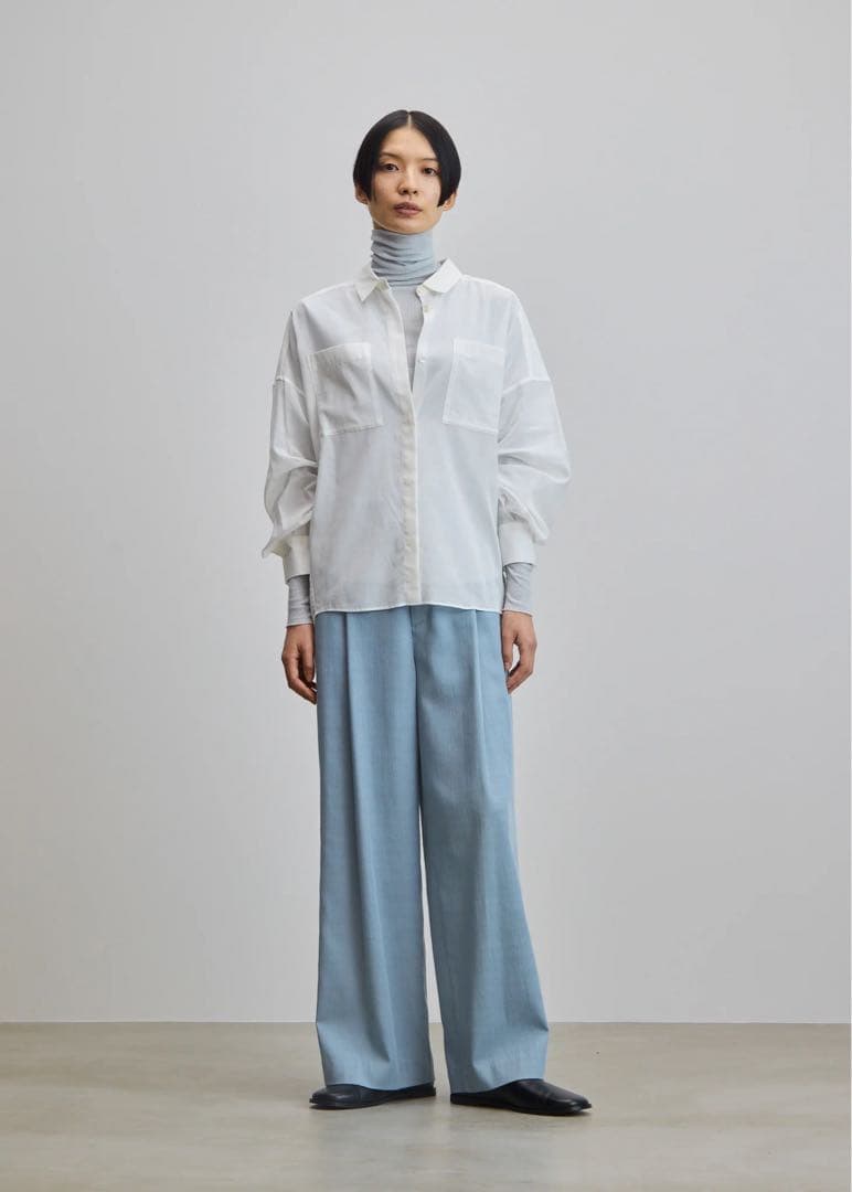 美品⭐︎soeju オーガニックコットンシアーシャツ　ホワイト　定価14,300円