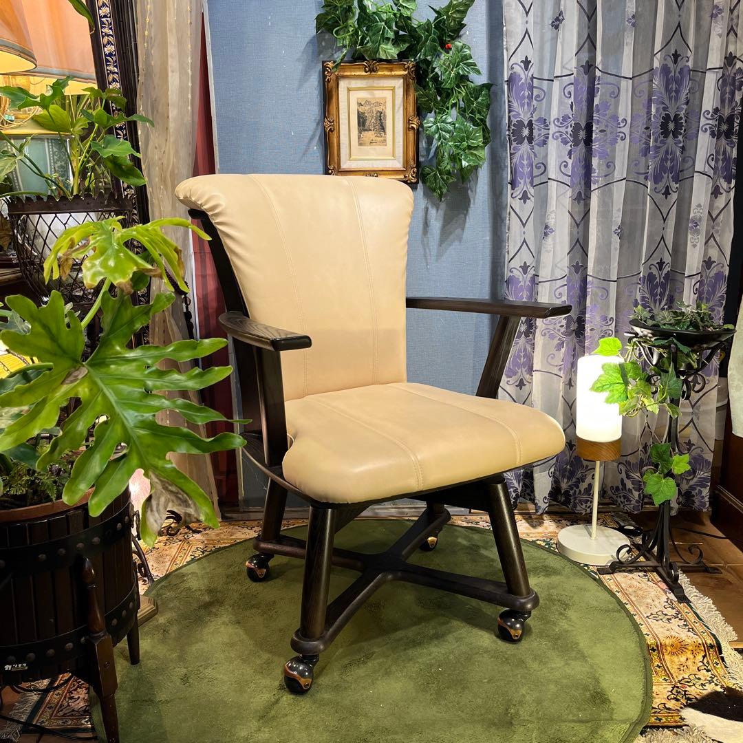 Sale L ３　NAGANO キャスター付き　３６０度回転　　アームチェア