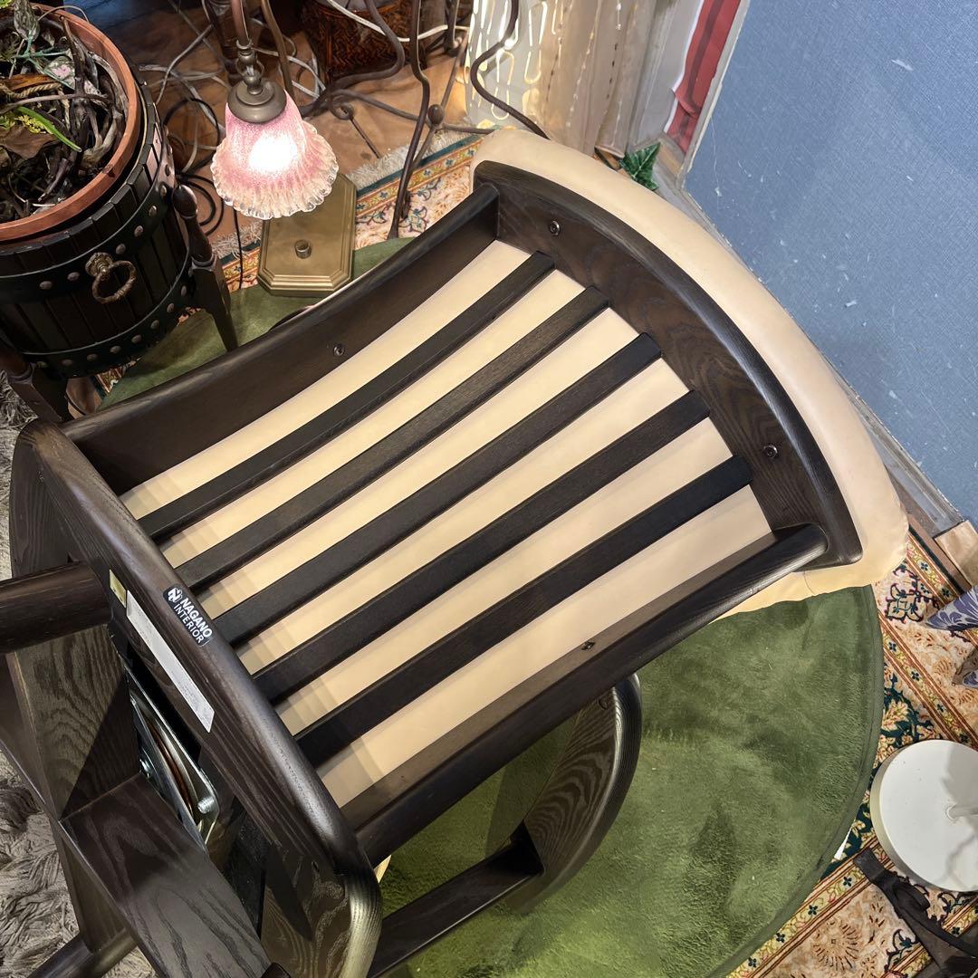 Sale L ３　NAGANO キャスター付き　３６０度回転　　アームチェア