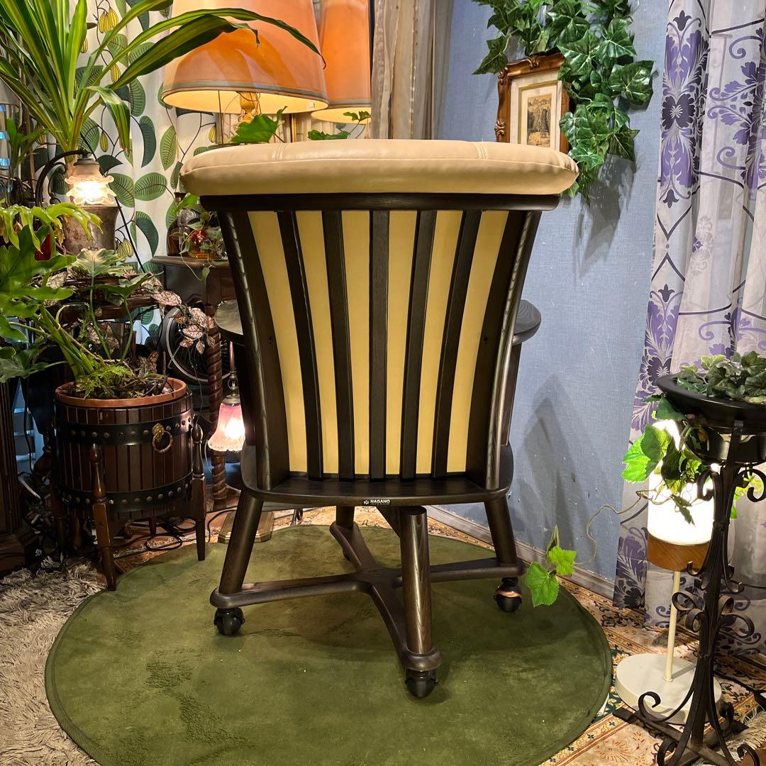 Sale L ３　NAGANO キャスター付き　３６０度回転　　アームチェア