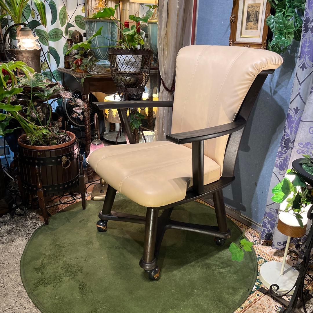 Sale L ３　NAGANO キャスター付き　３６０度回転　　アームチェア