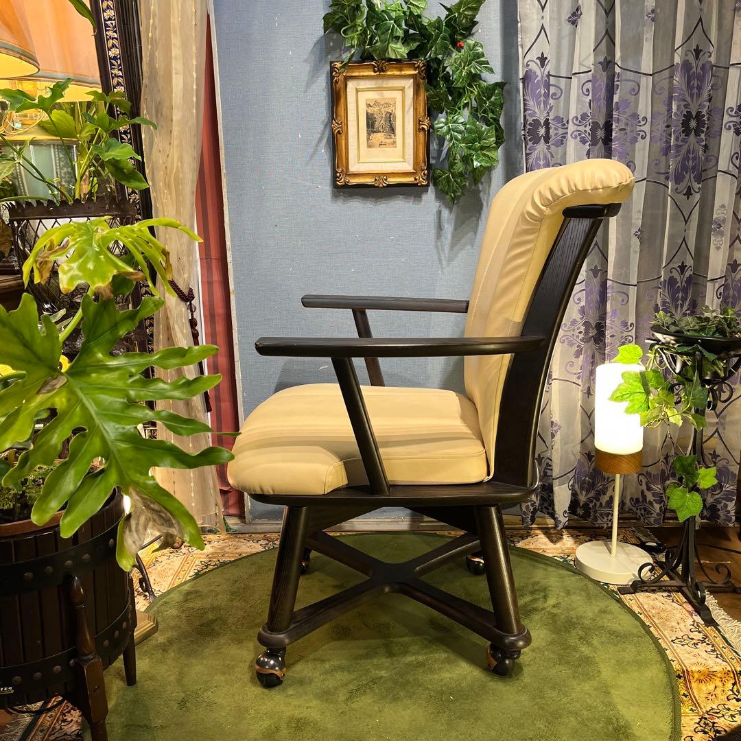 Sale L ３　NAGANO キャスター付き　３６０度回転　　アームチェア