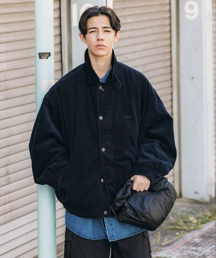 NAUTICA 中綿 ストーンバイオ加工 コーデュロイブルゾン ショート丈
