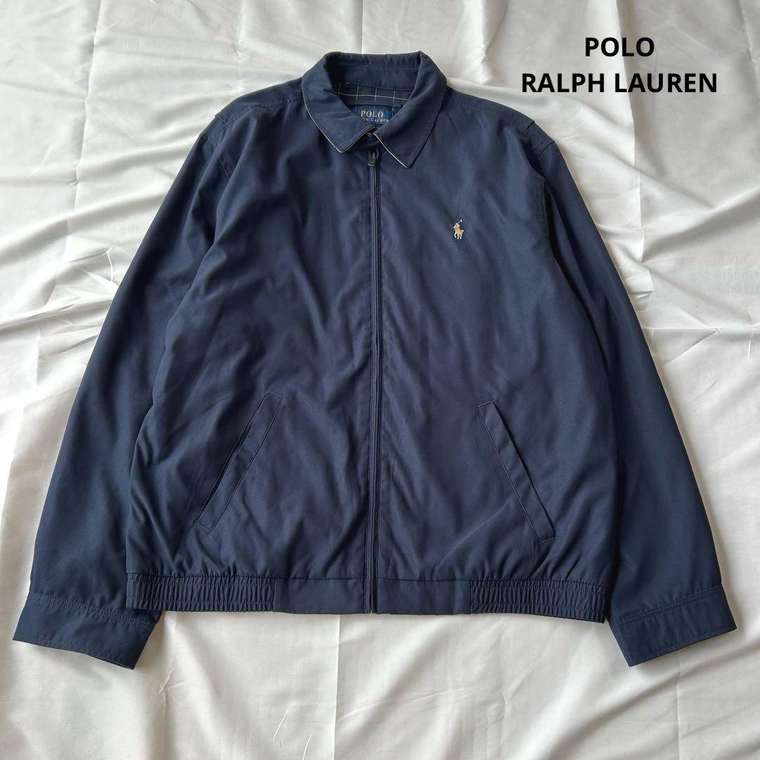 【美品】ポロラルフローレン 現行 スイングトップ ネイビー L ポニー 刺繍ロゴ