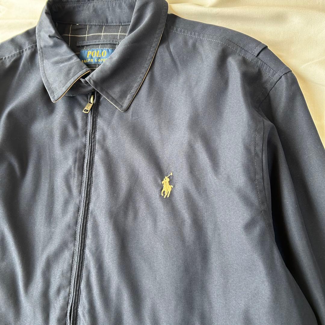 【美品】ポロラルフローレン 現行 スイングトップ ネイビー L ポニー 刺繍ロゴ