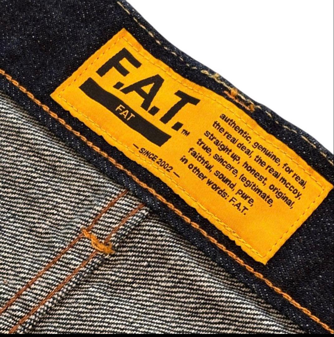 美品F.A.T. デニム FATサイズ 赤耳 セルヴィッチ ワイドテーパード