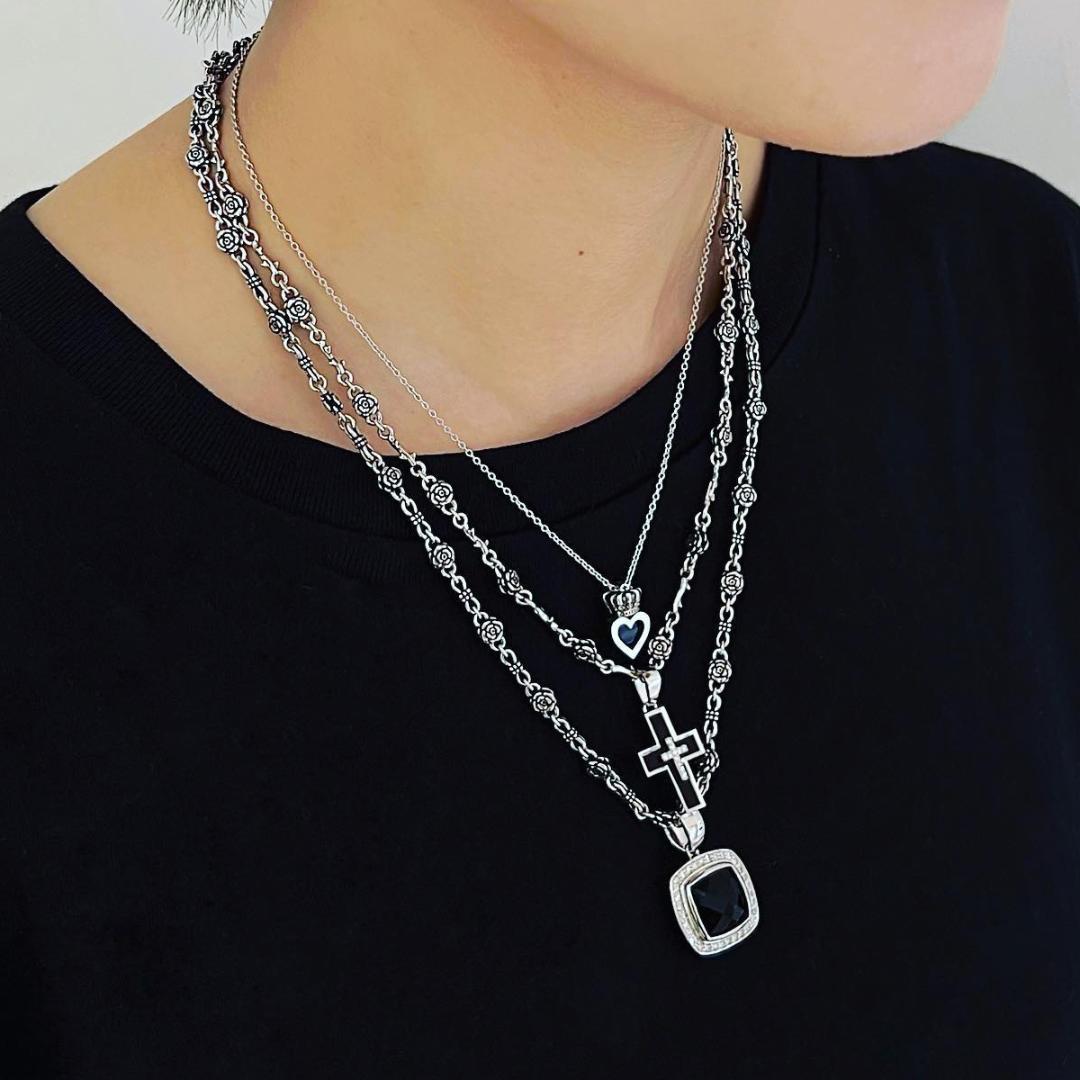 定価6.5万★Justin Davis 薔薇・いばらネックレス（50cm）