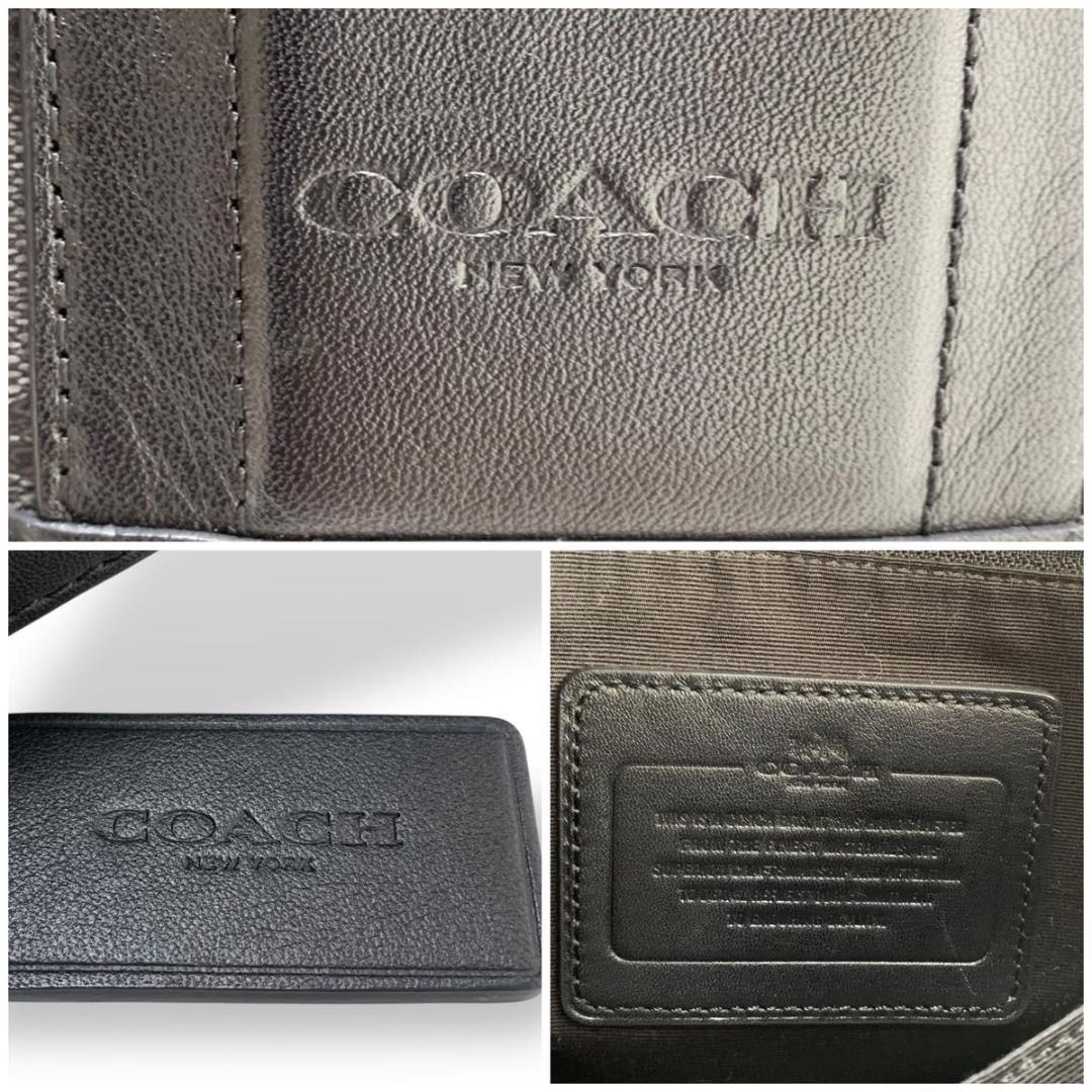 極美品 コーチ ショルダーバッグ メッセンジャー シグネチャー 大容量 ブラック