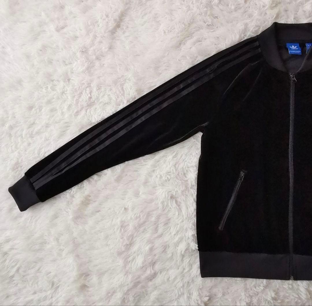 adidas ベルベット ジャージ 黒 UK 10