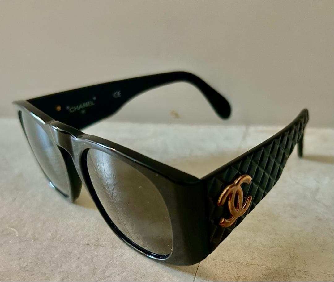 シャネル サングラス ココマーク マトラッセ ブラックゴールド　ccマーク正規品