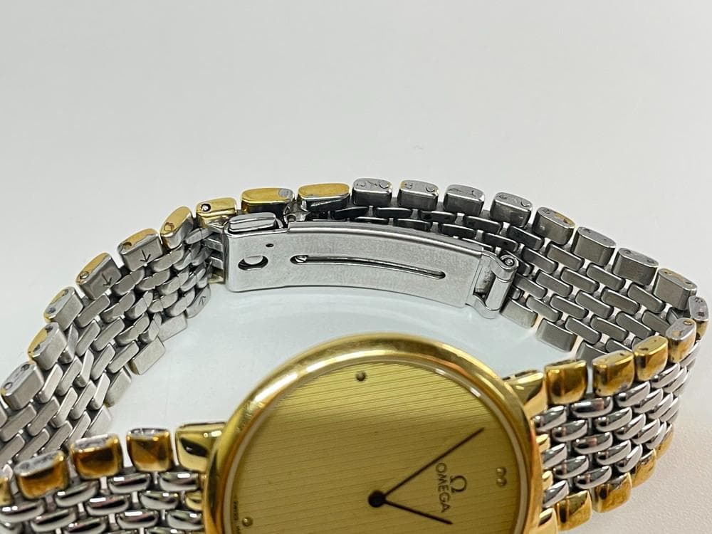 ◆OMEGA オメガ クォーツ ２針 ポイント ゴールド 腕時計　08189