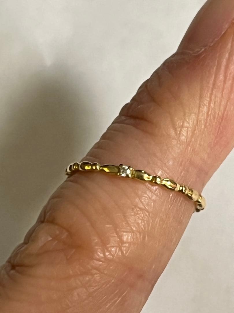 K18YG ダイヤモンド付きリング　指輪