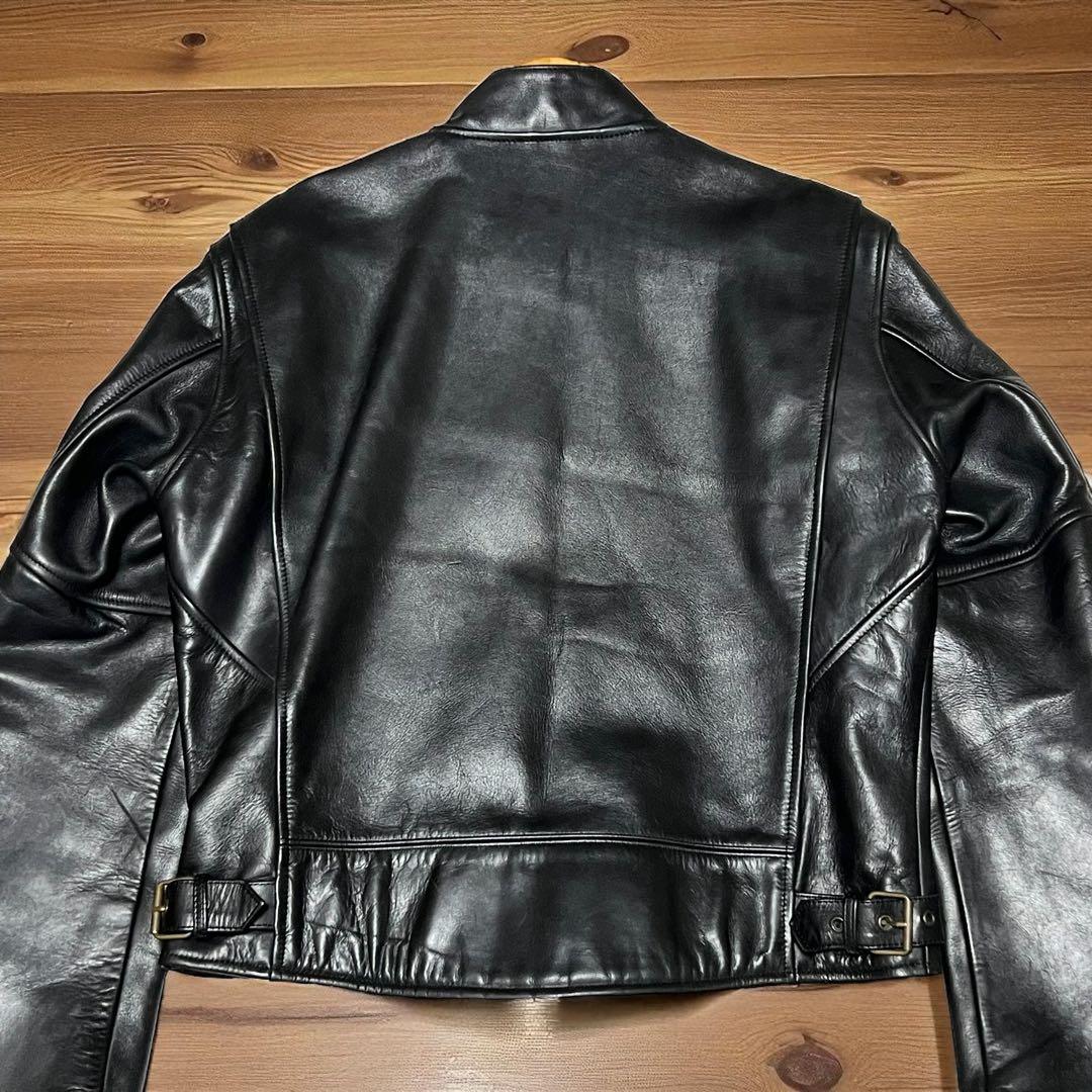 【希少サイズLL】 ライダースジャケット シングルライダース　牛革　NANKAI