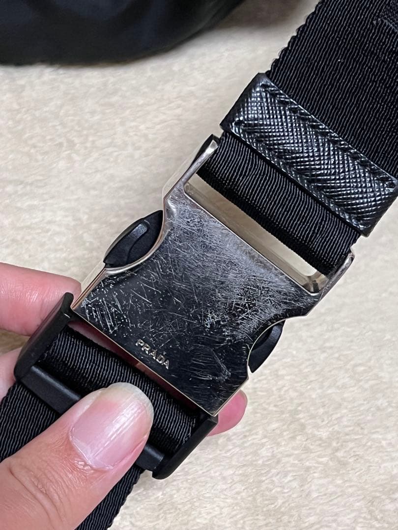 PRADA ボディバッグ　ウェストポーチ　ブラック　正規店修理済み