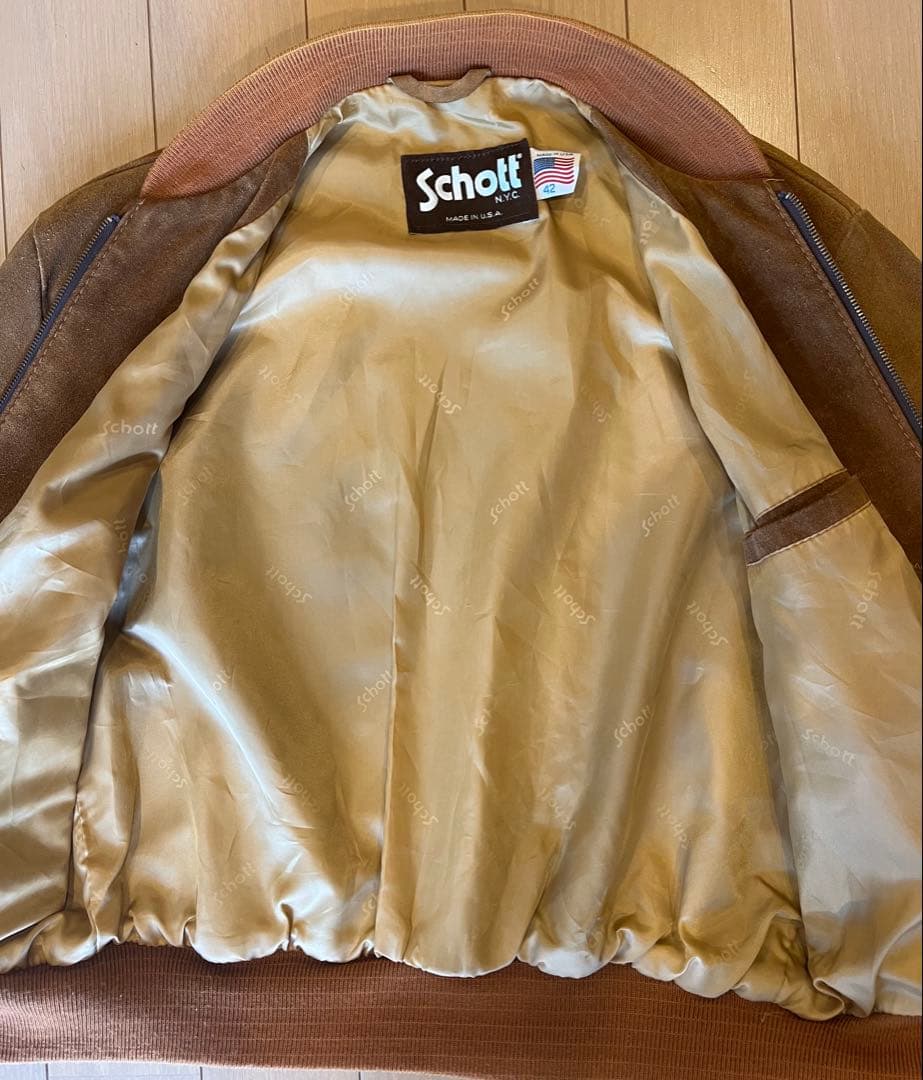 ショット　USA製　Schott スエード　スウェード 42 XL