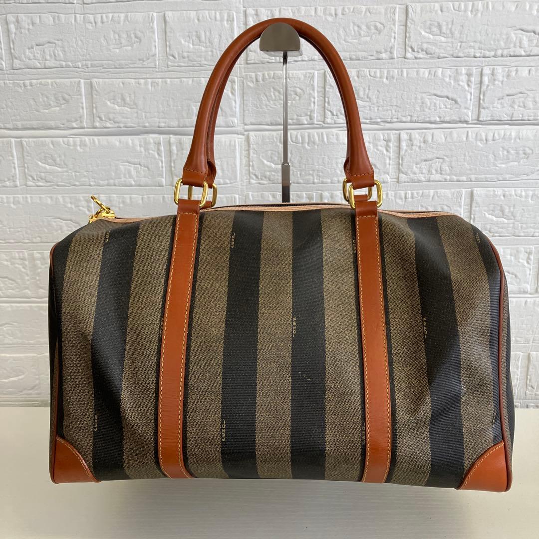 FENDI　フェンデイ　 ボストンバッグ　ペカン柄　大容量　鍵付き　2802