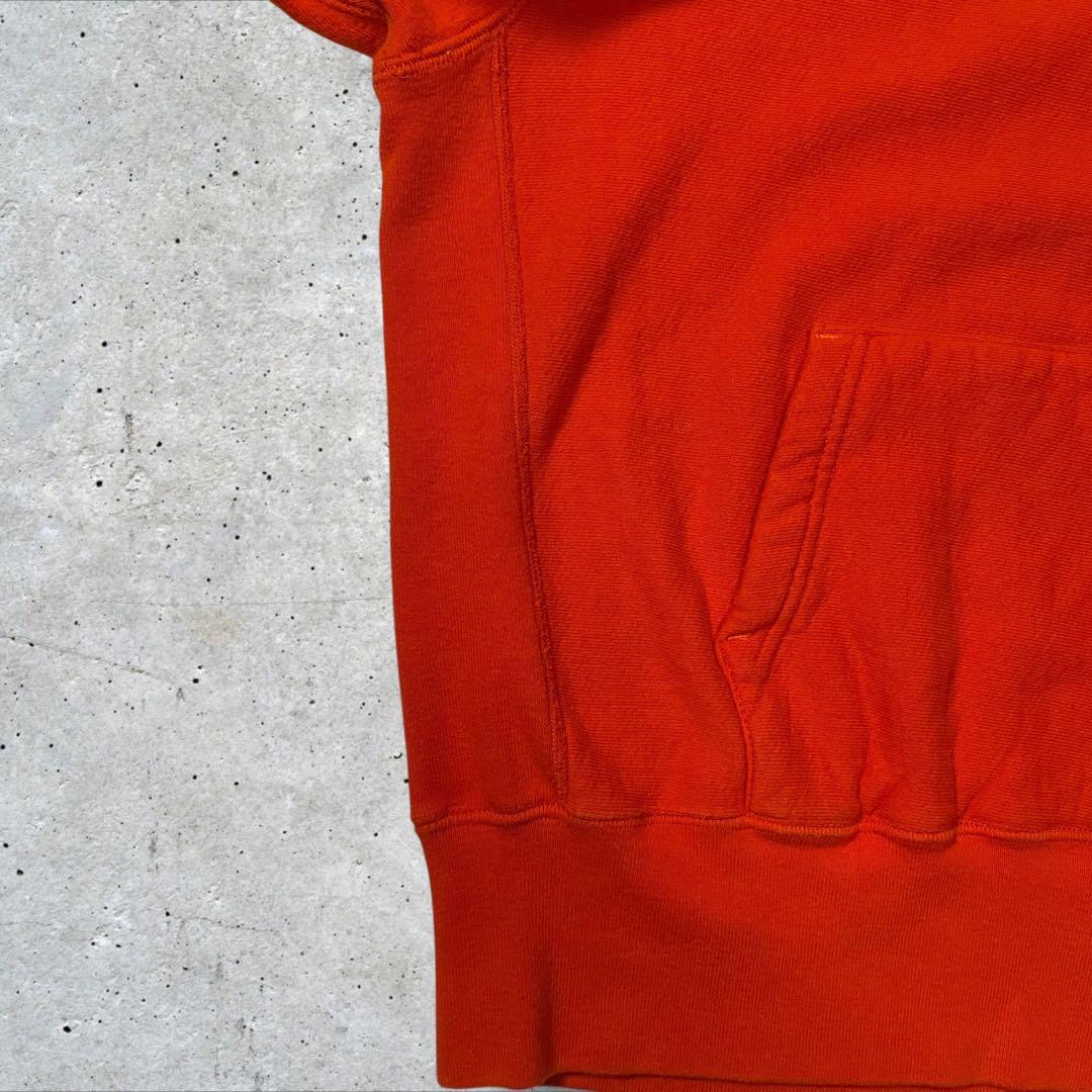 希少USA製CAMBER企業ロゴ入り肉厚プルオーバーフードスウェットXLオレンジ