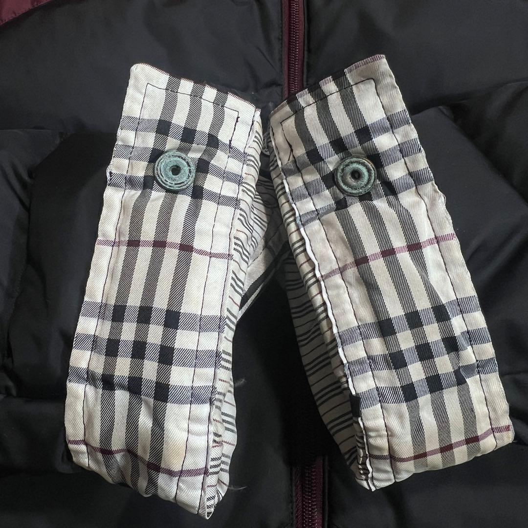 ア*】様 バーバリーブラックレーベル ダウンジャケット ノバチェック ラビットフ