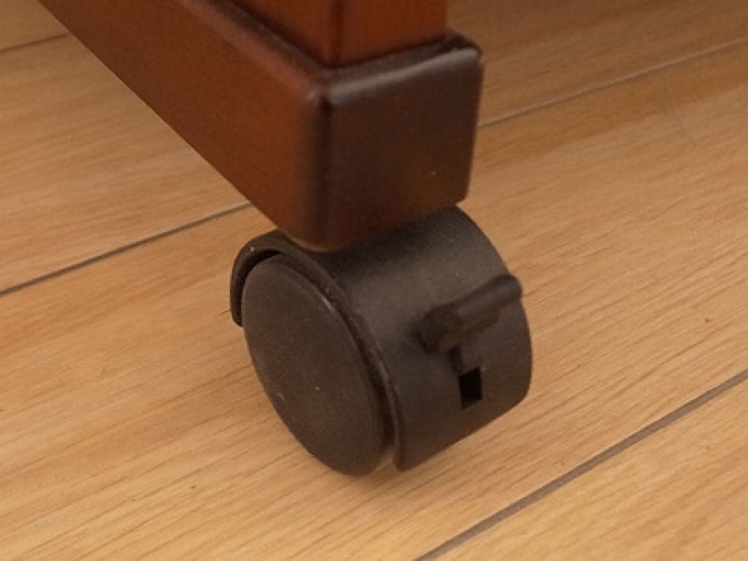 豊岡クラフト　木製 2段本棚 キャスター付き　ライトブラウン