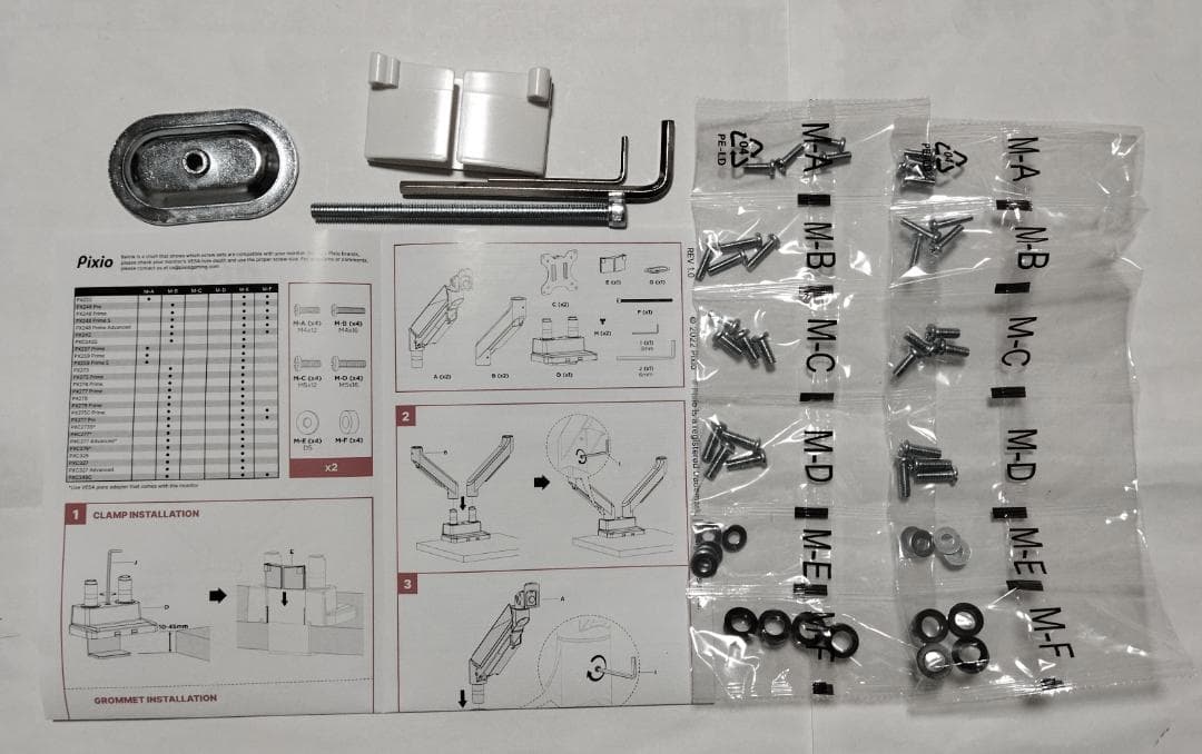 Pixio デュアルモニターアーム PS2D ホワイト (最大35インチ)