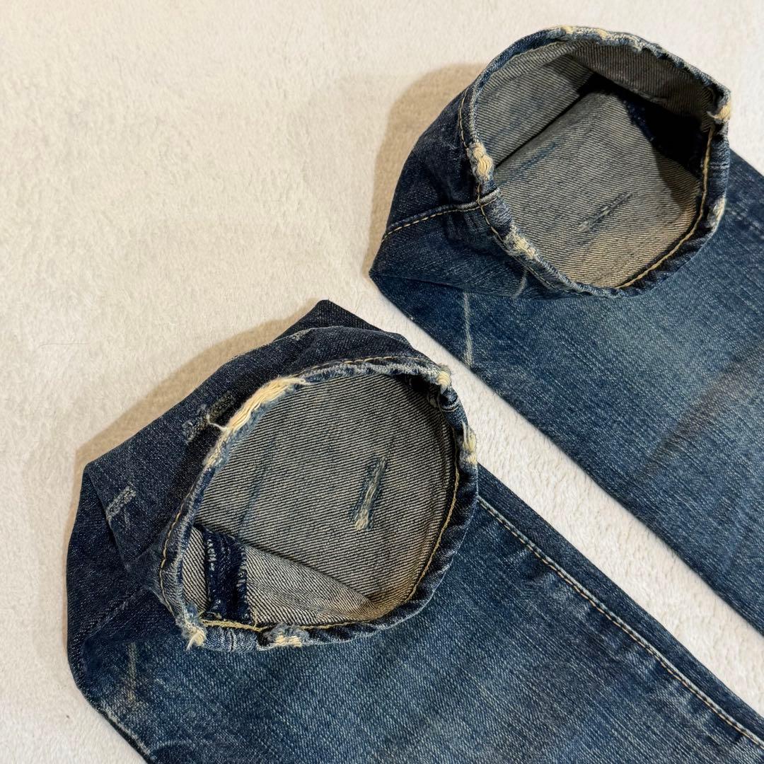 ヒステリックグラマー　SEE NO EVIL デニム　スタッズ　ダメージ加工