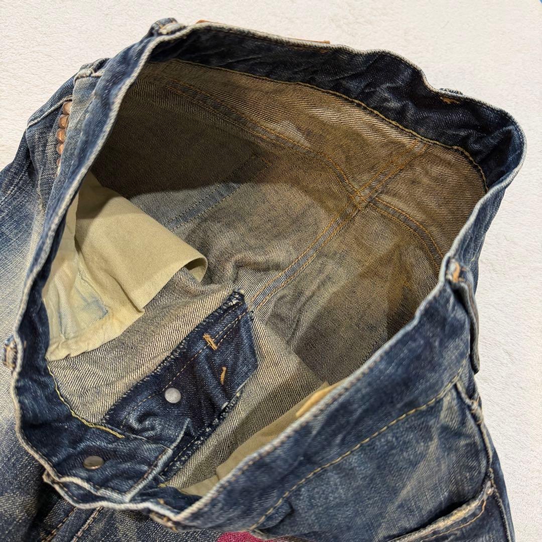 ヒステリックグラマー　SEE NO EVIL デニム　スタッズ　ダメージ加工