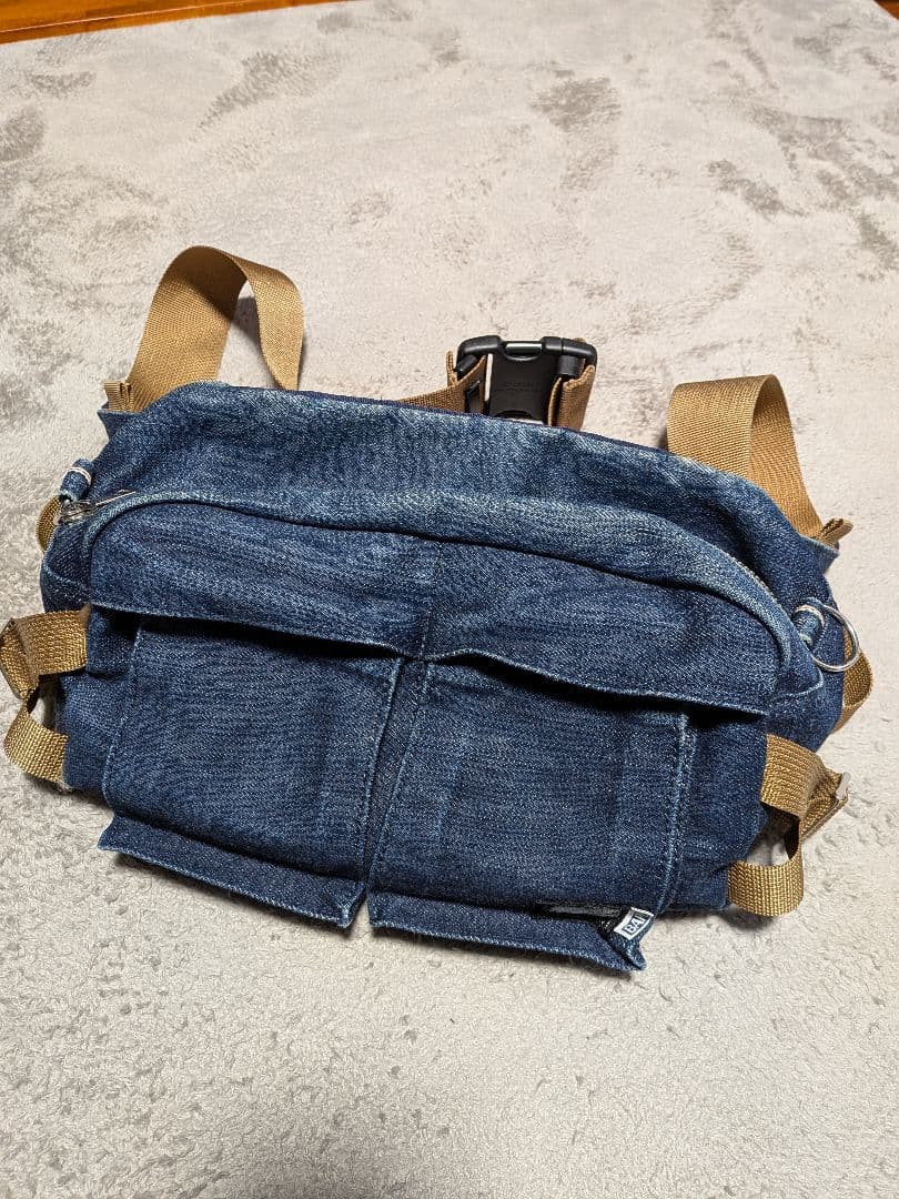 BAPE×PORTER 　ウエストバッグ　デニム　インディゴ