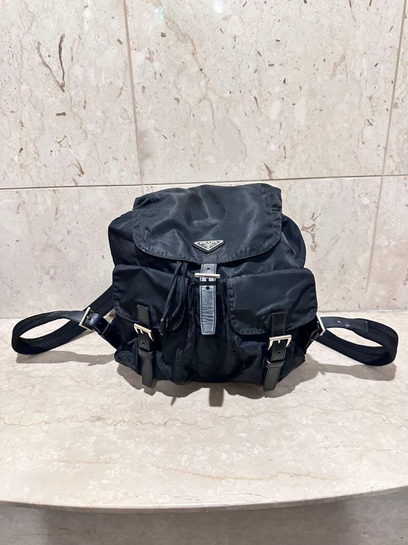 美品　PRADA プラダ　ポコノ ナイロン カーフ レザー 本革リュックサック