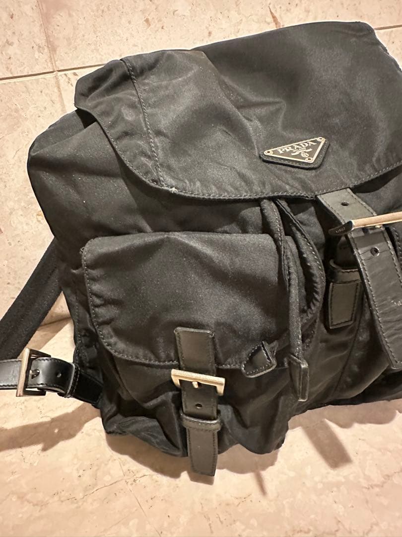 美品　PRADA プラダ　ポコノ ナイロン カーフ レザー 本革リュックサック