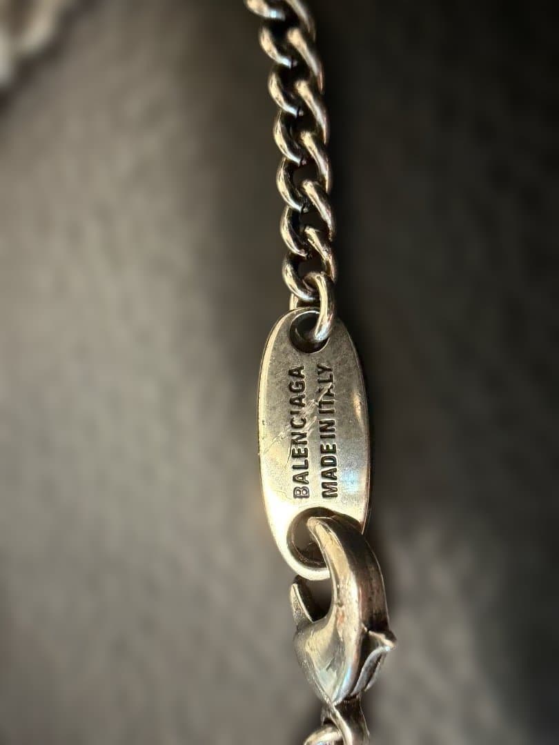 バレンシアガ　BBアイコン　チェーン　ネックレス　シルバー