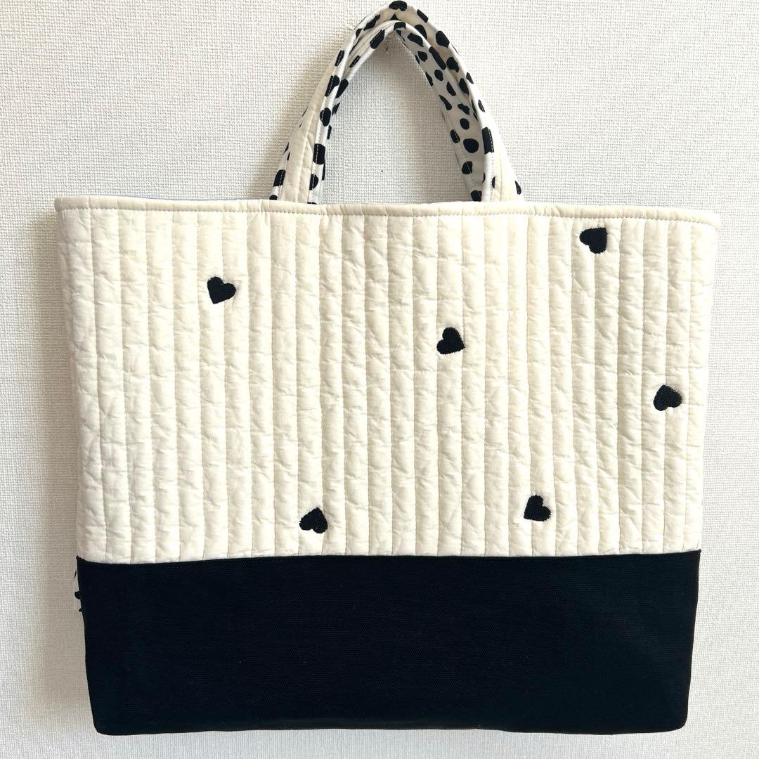 hrk　入園入学4点セット　【黒ハートヌビ×黒ダルメシアン】