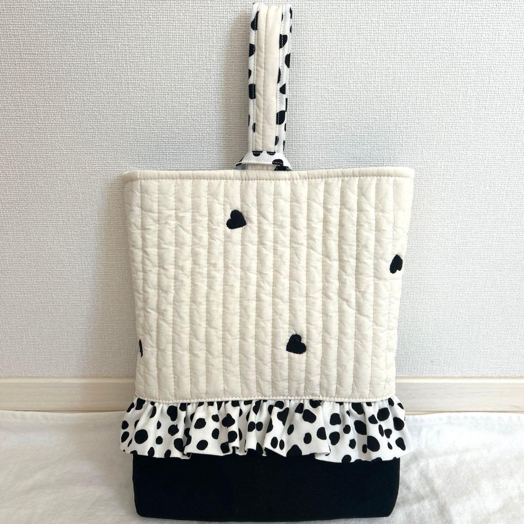 hrk　入園入学4点セット　【黒ハートヌビ×黒ダルメシアン】