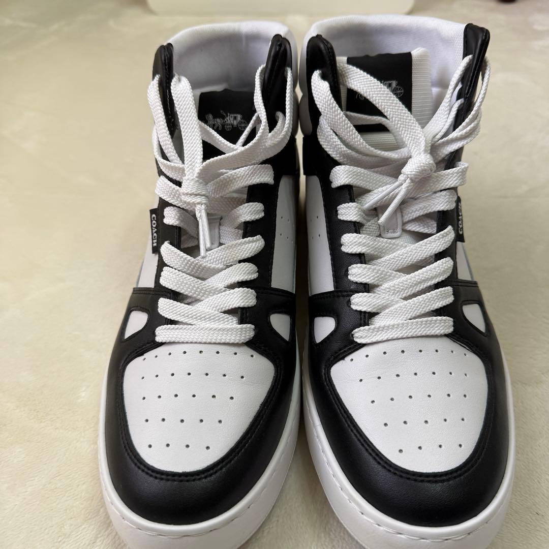 ⚪️【美品】COACH ハイカットスニーカー 白×黒 メンズ　27cm