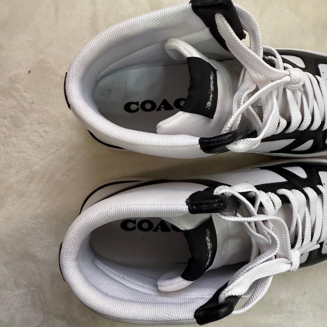 ⚪️【美品】COACH ハイカットスニーカー 白×黒 メンズ　27cm