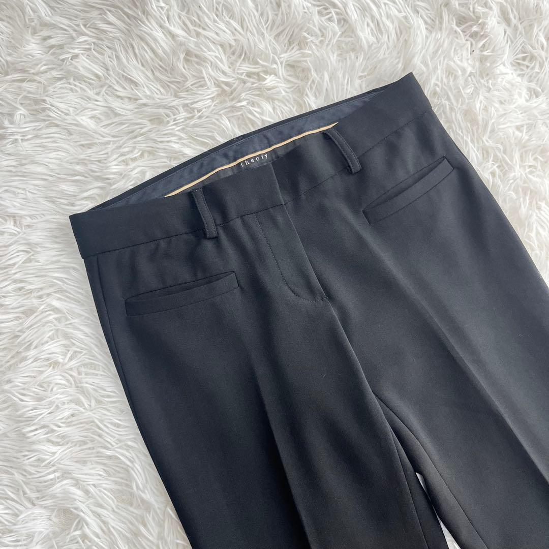 美品 セオリー パンツスーツセットアップ 上下 URBAN フレア ビジネス 黒
