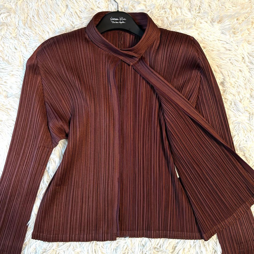 希少✨プリーツプリーズ ライダースジャケット シングル ダブルジップ